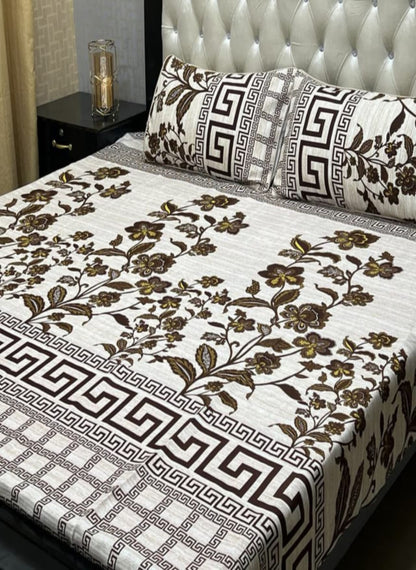 3D Crystal Cotton 3-Piece Bedsheet Set – Lifetime Color & Fabric Guarantee