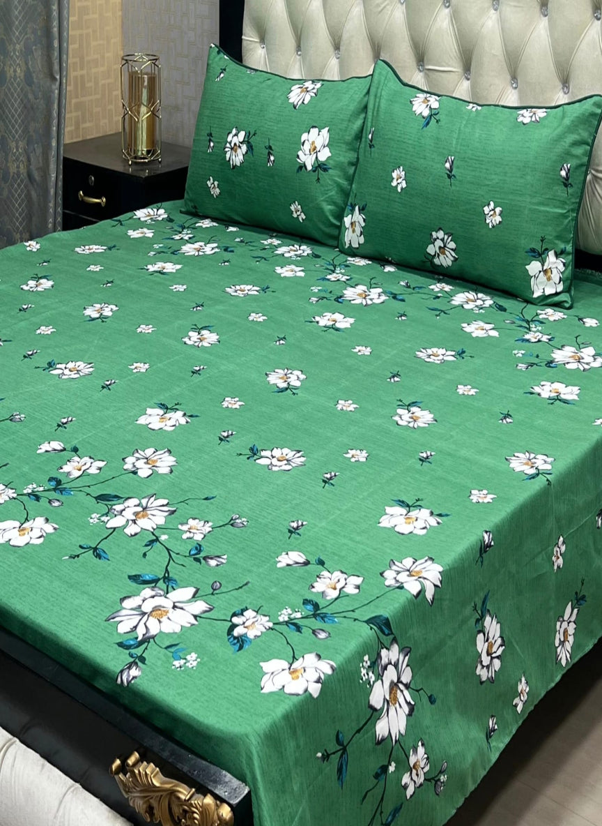 3D Crystal Cotton 3-Piece Bedsheet Set – Lifetime Color & Fabric Guarantee