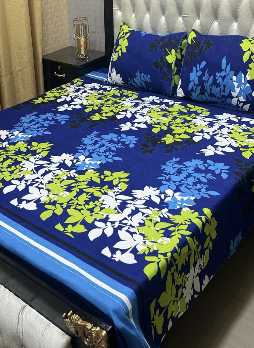 3D Crystal Cotton 3-Piece Bedsheet Set – Lifetime Color & Fabric Guarantee