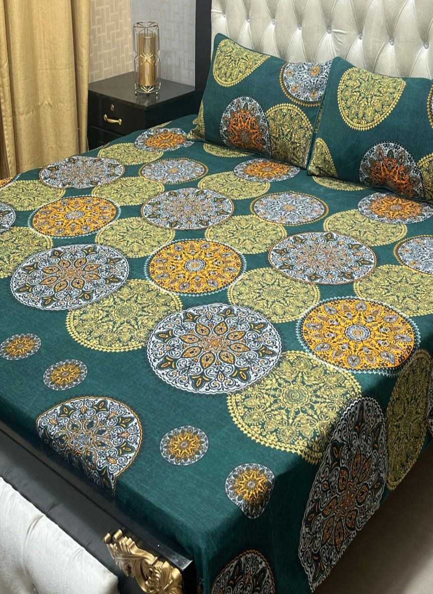 3D Crystal Cotton 3-Piece Bedsheet Set – Lifetime Color & Fabric Guarantee