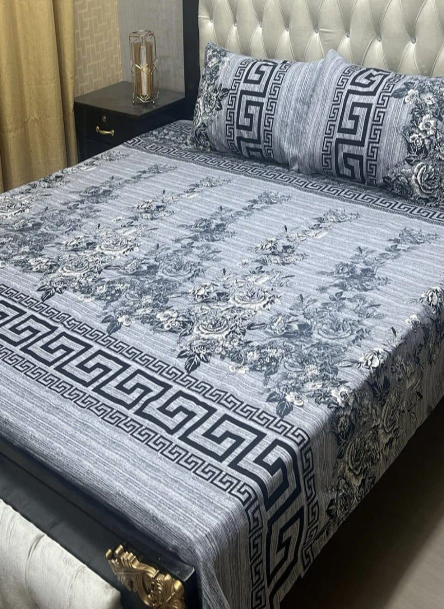 3D Crystal Cotton 3-Piece Bedsheet Set – Lifetime Color & Fabric Guarantee
