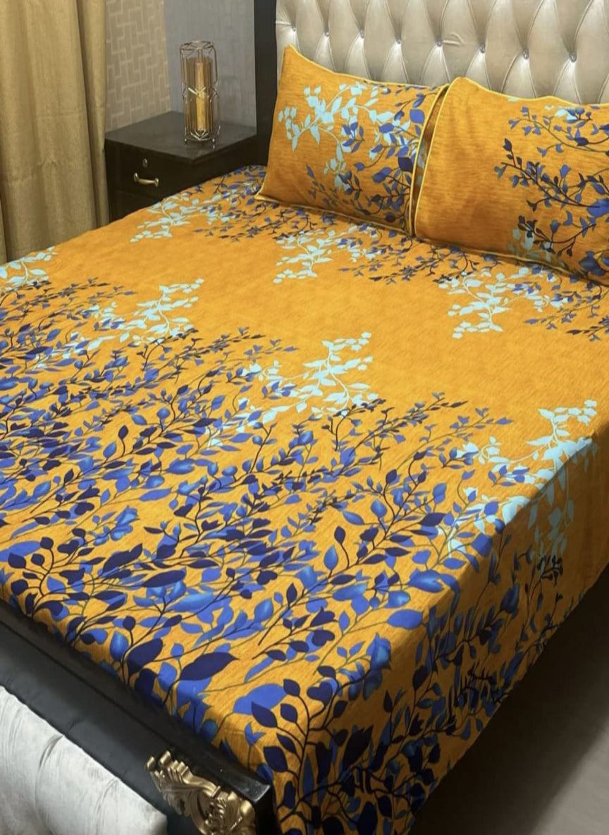3D Crystal Cotton 3-Piece Bedsheet Set – Lifetime Color & Fabric Guarantee