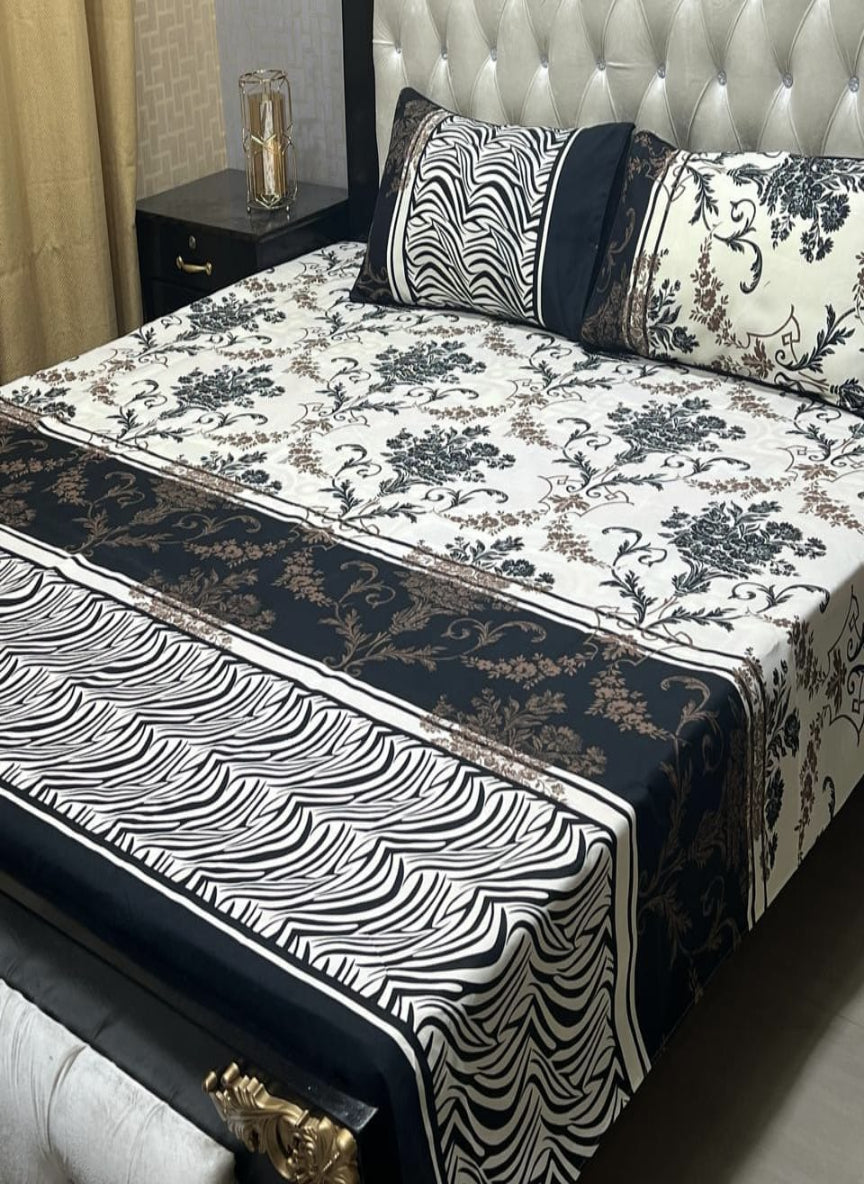 3D Crystal Cotton 3-Piece Bedsheet Set – Lifetime Color & Fabric Guarantee
