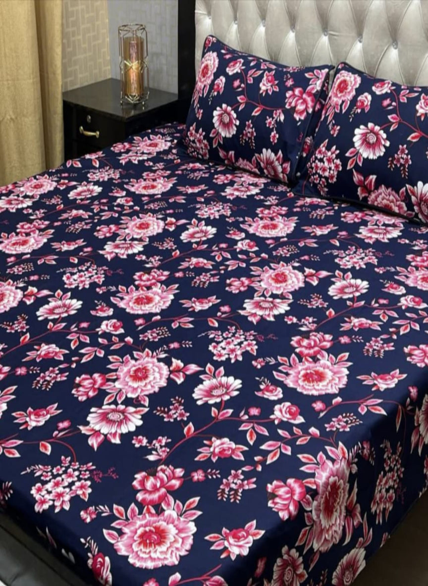 3D Crystal Cotton 3-Piece Bedsheet Set – Lifetime Color & Fabric Guarantee