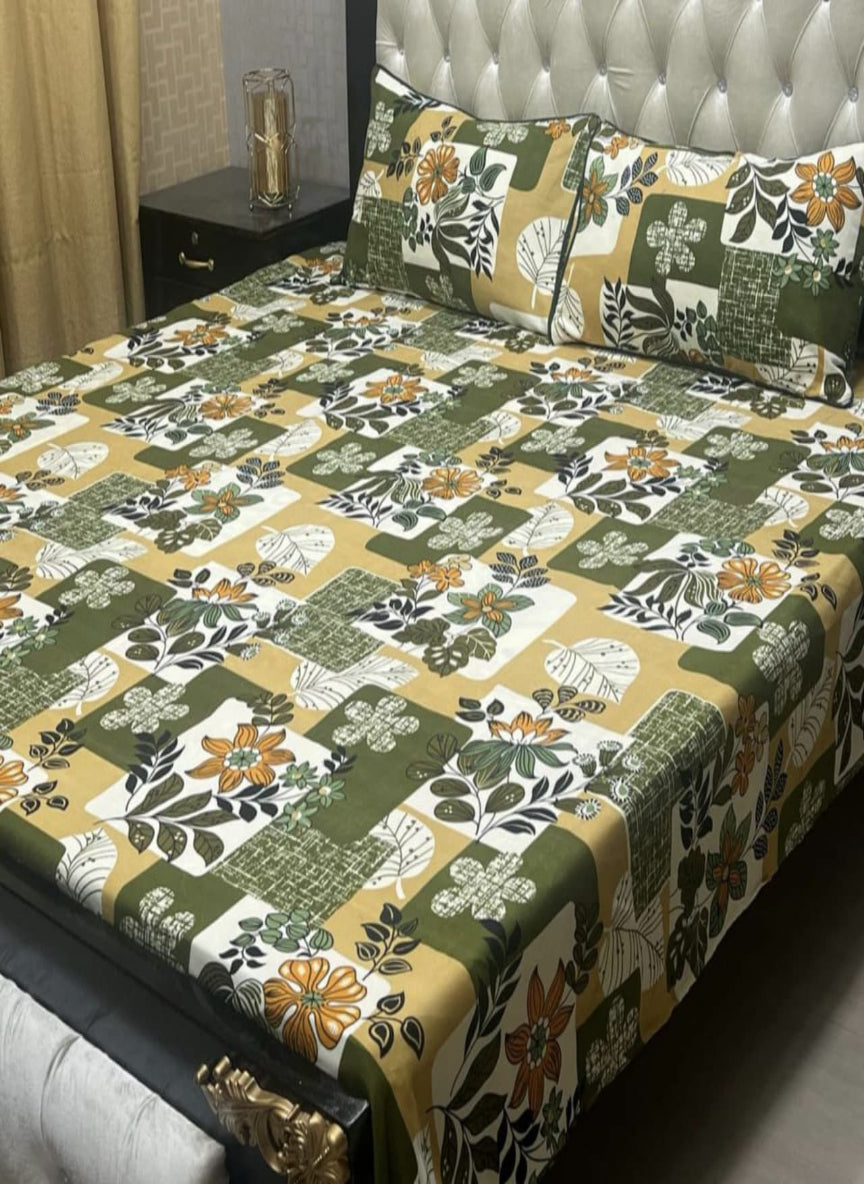 3D Crystal Cotton 3-Piece Bedsheet Set – Lifetime Color & Fabric Guarantee