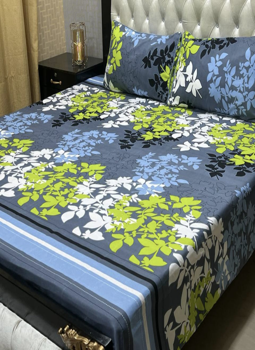 3D Crystal Cotton 3-Piece Bedsheet Set – Lifetime Color & Fabric Guarantee
