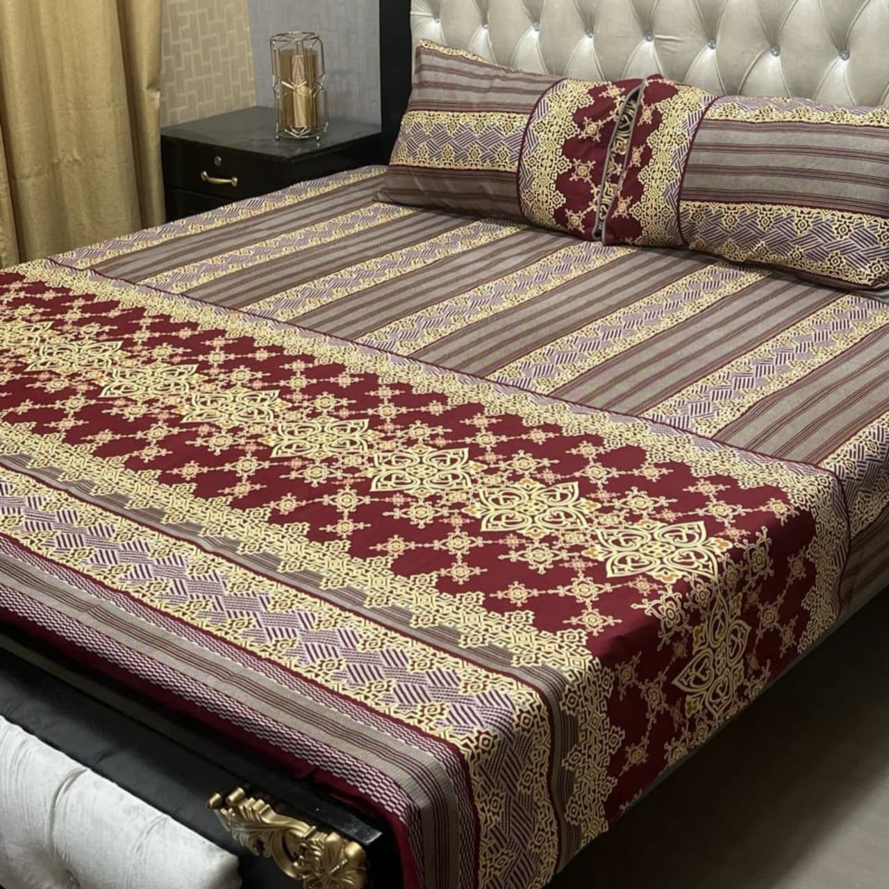 3D Crystal Cotton 3-Piece Bedsheet Set – Lifetime Color & Fabric Guarantee