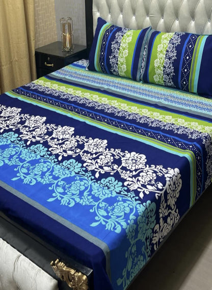 3D Crystal Cotton 3-Piece Bedsheet Set – Lifetime Color & Fabric Guarantee