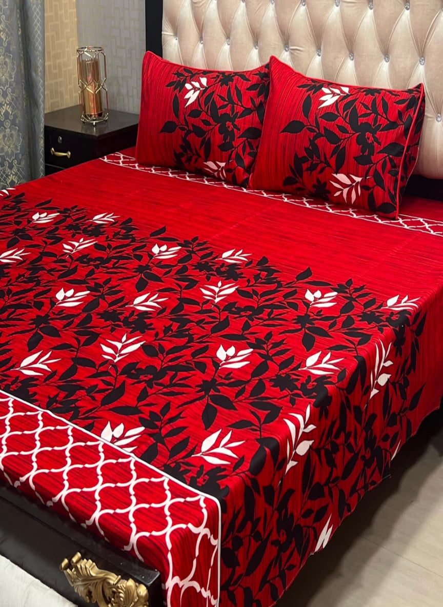 3D Crystal Cotton 3-Piece Bedsheet Set – Lifetime Color & Fabric Guarantee