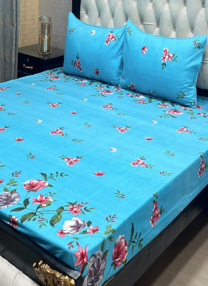 3D Crystal Cotton 3-Piece Bedsheet Set – Lifetime Color & Fabric Guarantee