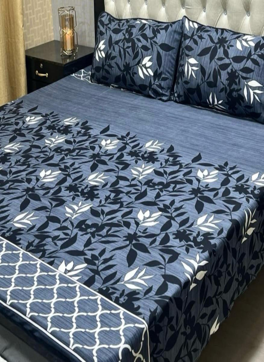 3D Crystal Cotton 3-Piece Bedsheet Set – Lifetime Color & Fabric Guarantee