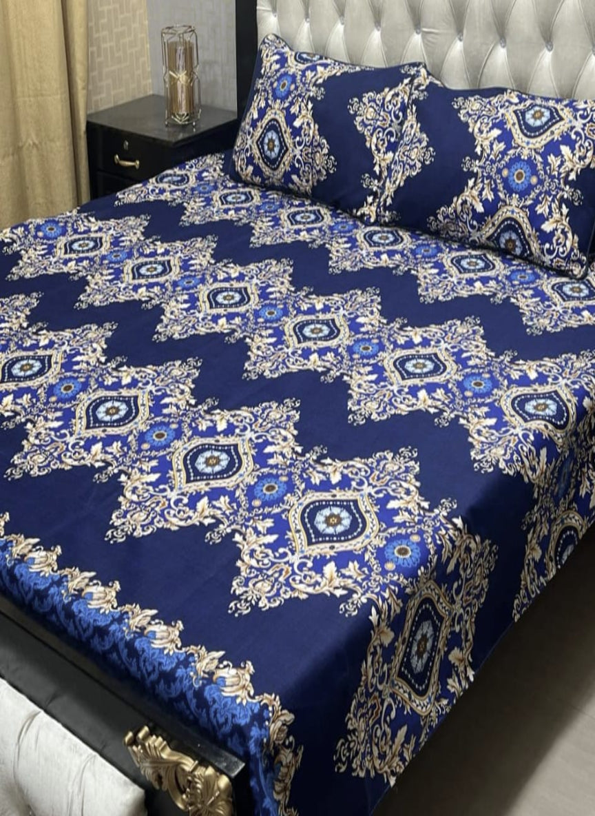 3D Crystal Cotton 3-Piece Bedsheet Set – Lifetime Color & Fabric Guarantee