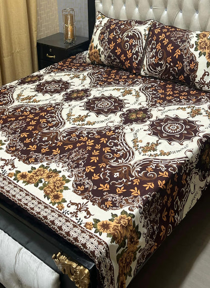 3D Crystal Cotton 3-Piece Bedsheet Set – Lifetime Color & Fabric Guarantee