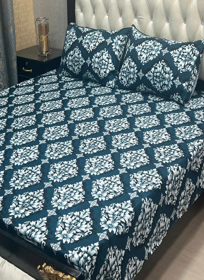 3D Crystal Cotton 3-Piece Bedsheet Set – Lifetime Color & Fabric Guarantee