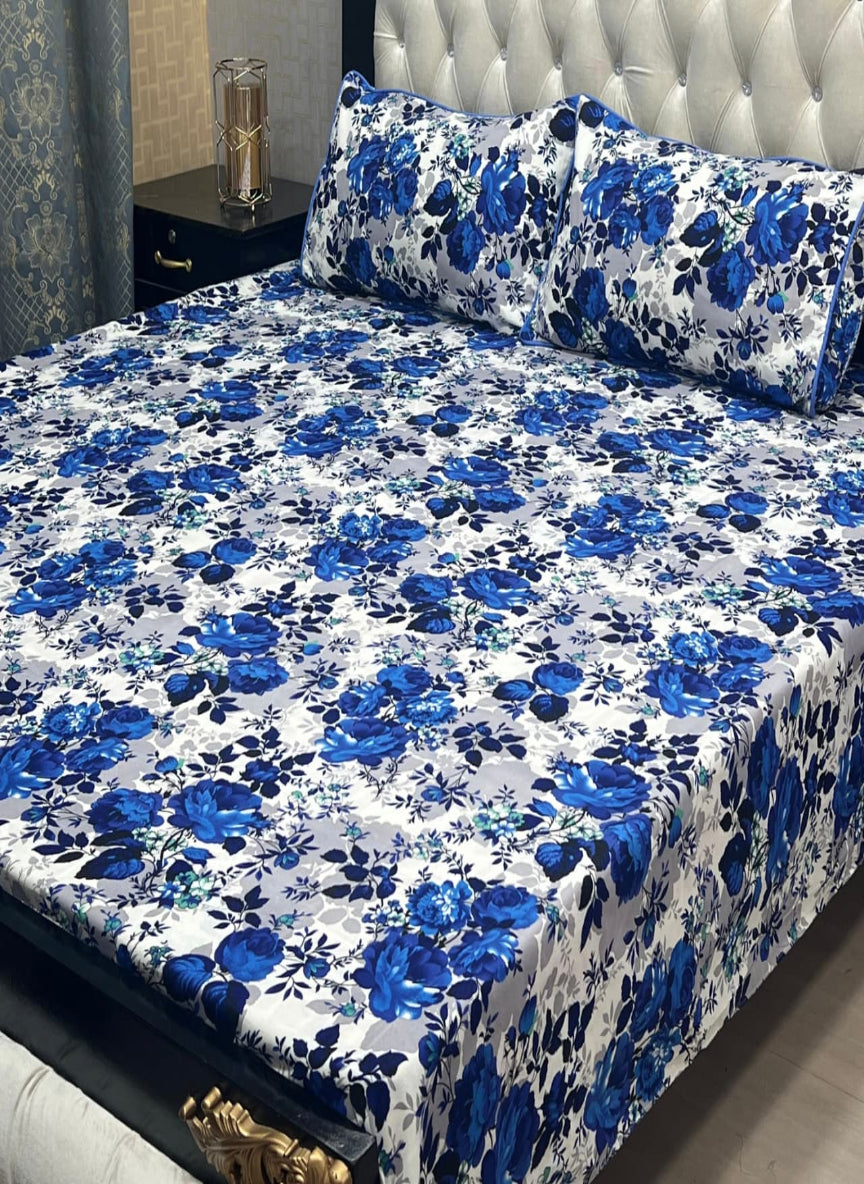 3D Crystal Cotton 3-Piece Bedsheet Set – Lifetime Color & Fabric Guarantee