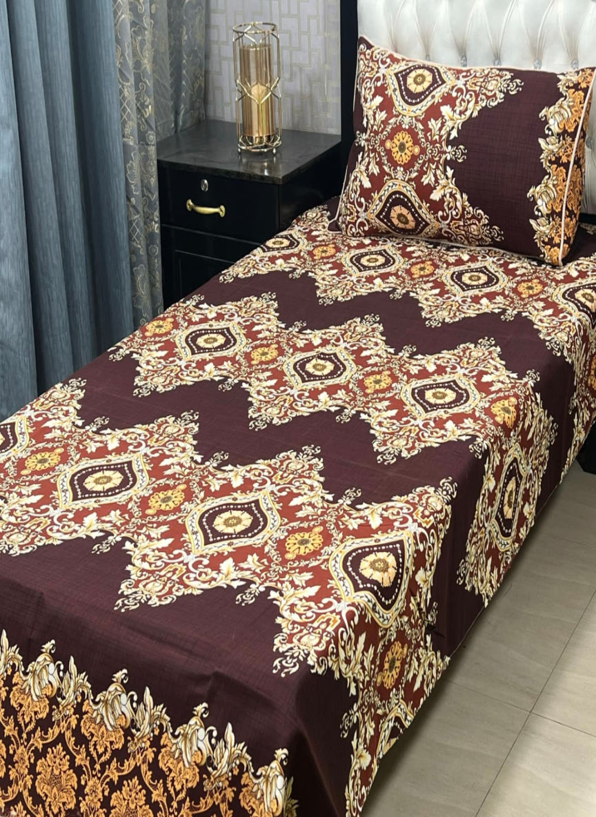 3D Crystal Cotton Single Pair Bedsheet Set – Lifetime Color Guarantee