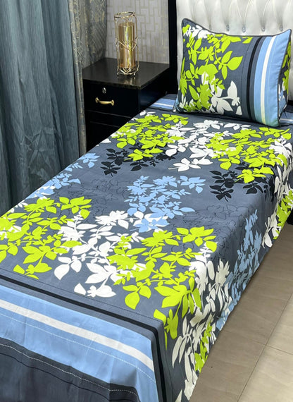 3D Crystal Cotton Single Pair Bedsheet Set – Lifetime Color Guarantee