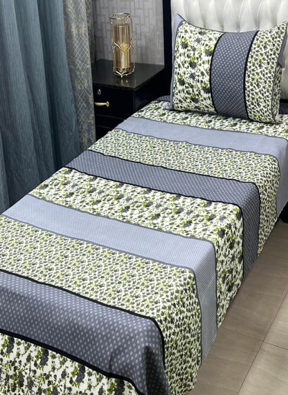 3D Crystal Cotton Single Pair Bedsheet Set – Lifetime Color Guarantee