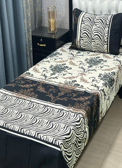 3D Crystal Cotton Single Pair Bedsheet Set – Lifetime Color Guarantee