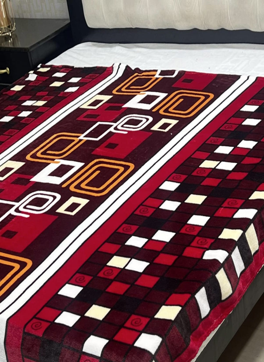 AC Blanket / Combo – Double Bed Soft Fleece Blanket with Elegant Designs