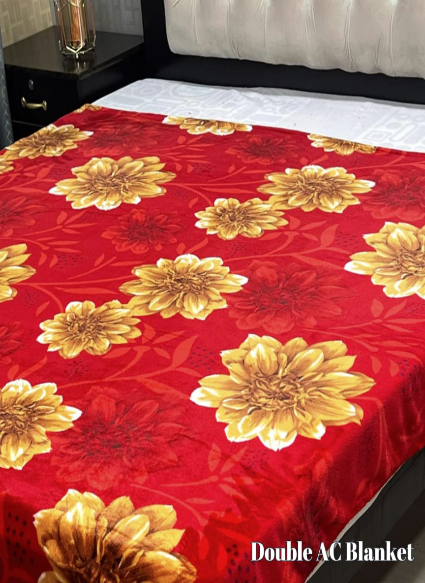 AC Blanket / Combo – Double Bed Soft Fleece Blanket with Elegant Designs