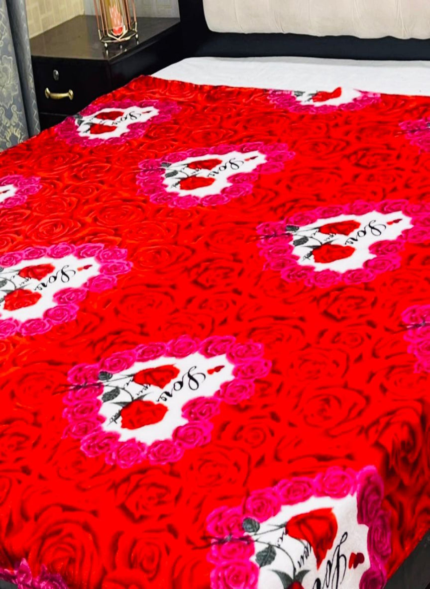 AC Blanket / Combo – Double Bed Soft Fleece Blanket with Elegant Designs
