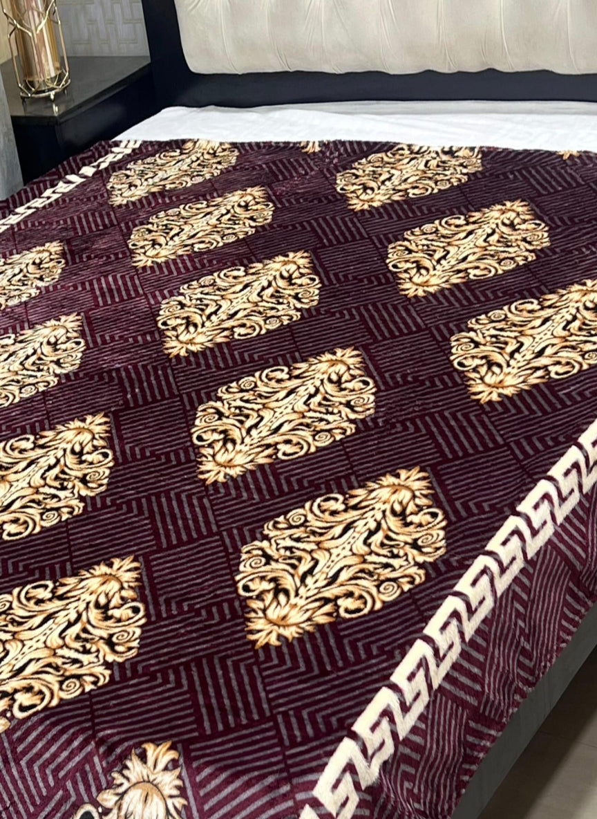 AC Blanket / Combo – Double Bed Soft Fleece Blanket with Elegant Designs