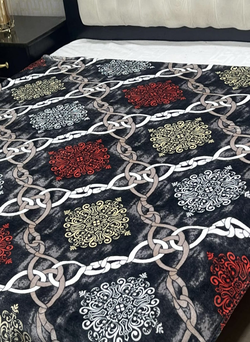 AC Blanket / Combo – Double Bed Soft Fleece Blanket with Elegant Designs