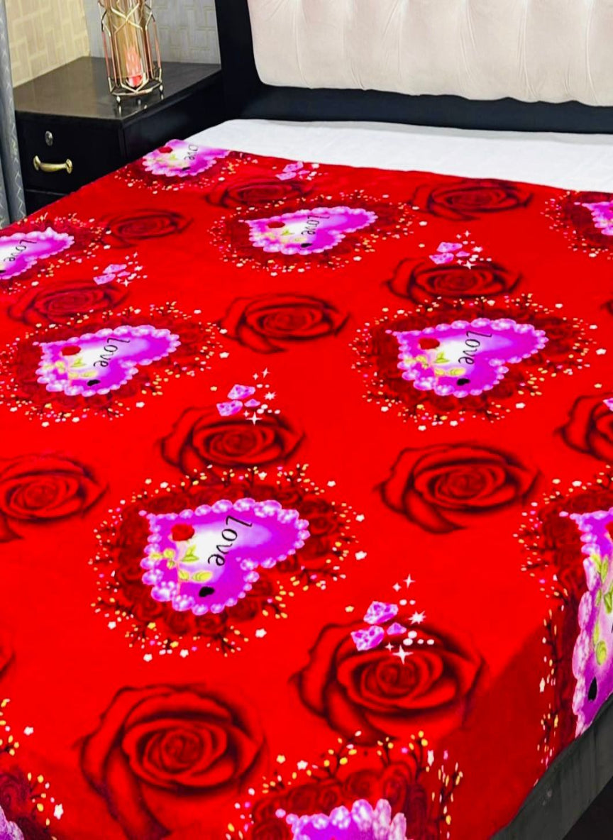 AC Blanket / Combo – Double Bed Soft Fleece Blanket with Elegant Designs