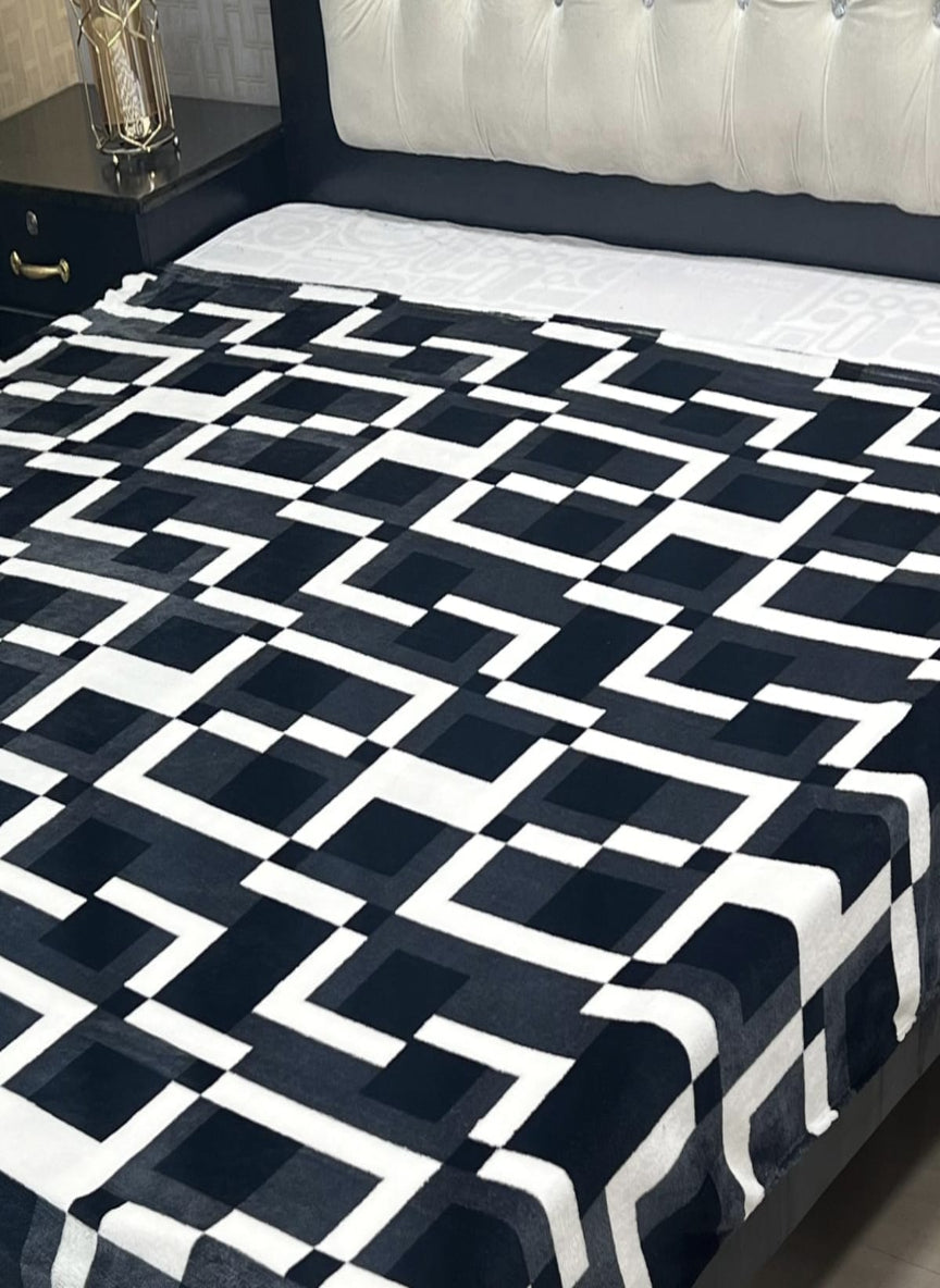 AC Blanket / Combo – Double Bed Soft Fleece Blanket with Elegant Designs
