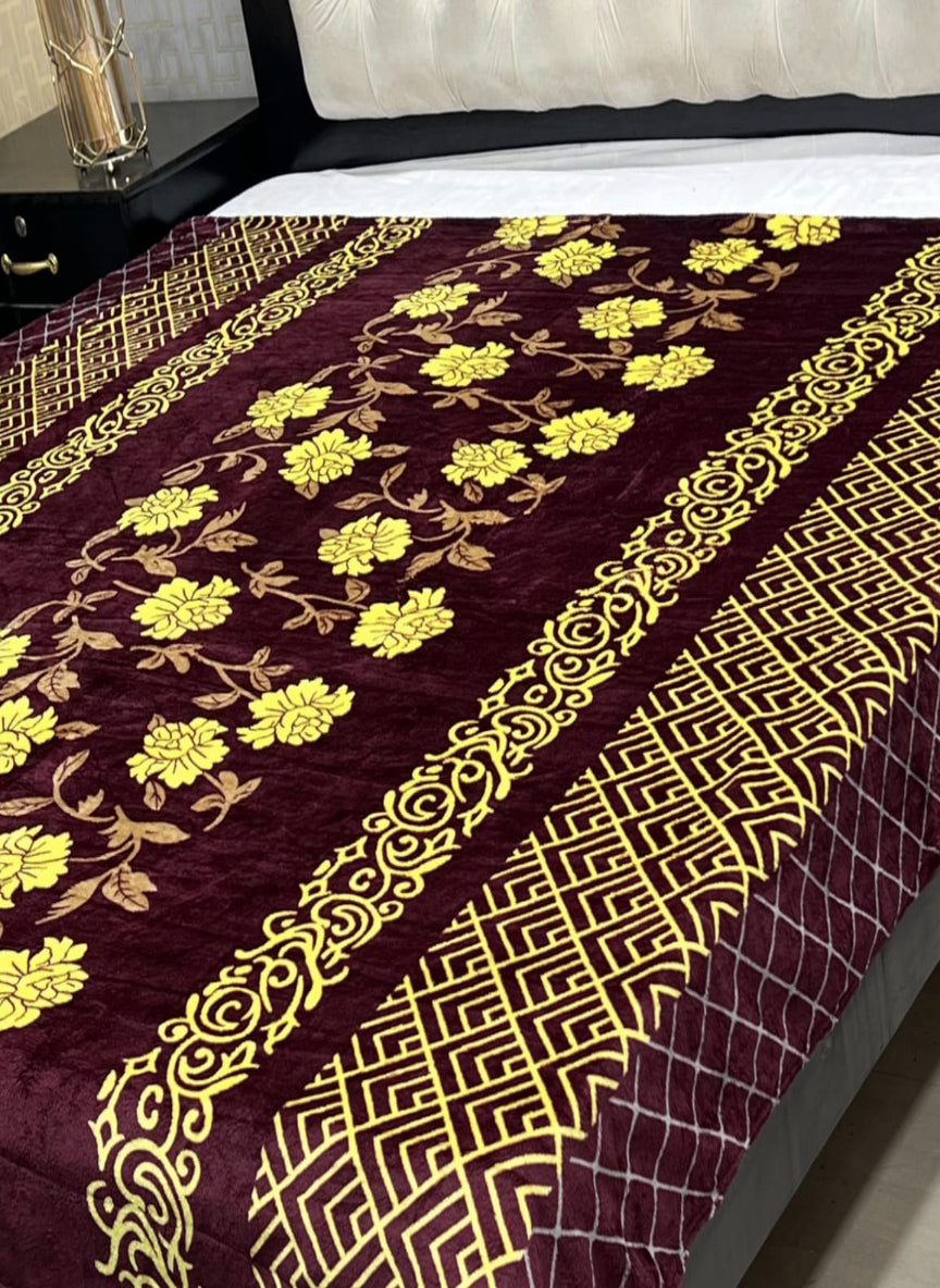 AC Blanket / Combo – Double Bed Soft Fleece Blanket with Elegant Designs