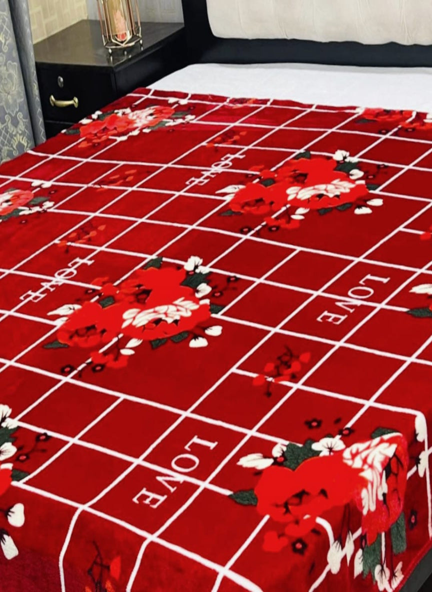AC Blanket / Combo – Double Bed Soft Fleece Blanket with Elegant Designs