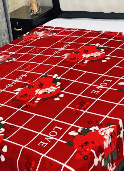 AC Blanket / Combo – Double Bed Soft Fleece Blanket with Elegant Designs