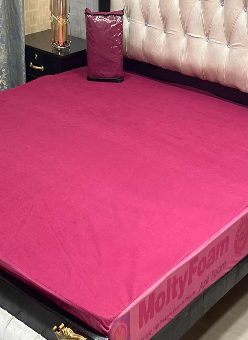 Premium Waterproof Mattress Cover – King Size Terry Cotton (Elastic Fitted Sheet)