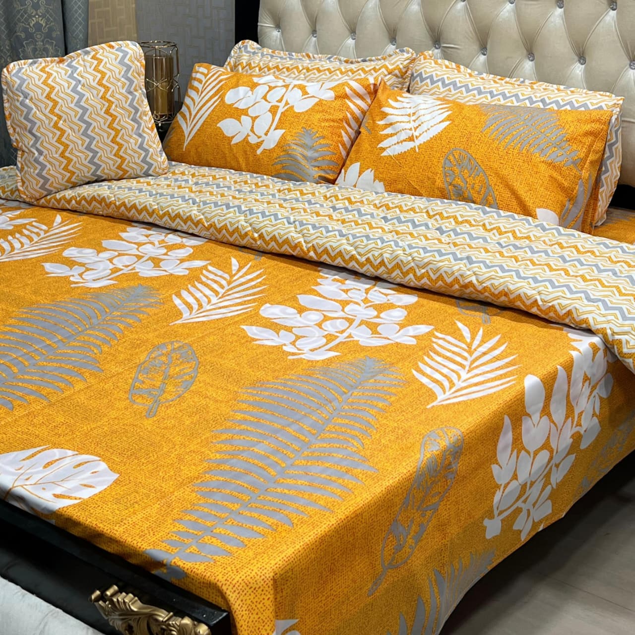 7-Piece Printed Comforter Set – King Size, Cotton Mix (Premium Quality)