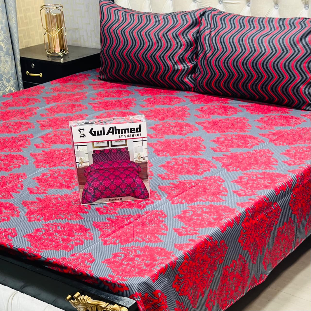 Gul Ahmad Gift Pack Bedsheet – 3-Piece Full Printed, King Size (Cotton Mix)