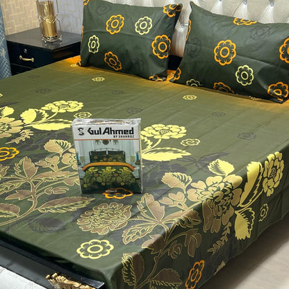 Gul Ahmad Gift Pack Bedsheet – 3-Piece Full Printed, King Size (Cotton Mix)