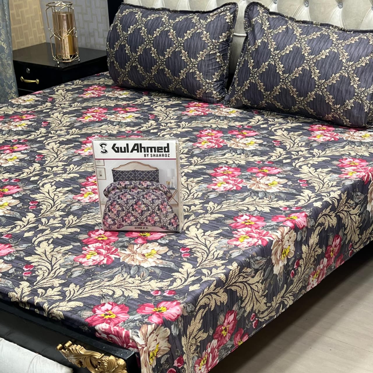 Gul Ahmad Gift Pack Bedsheet – 3-Piece Full Printed, King Size (Cotton Mix)