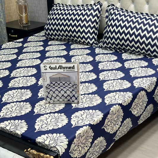 Gul Ahmad Gift Pack Bedsheet – 3-Piece Full Printed, King Size (Cotton Mix)