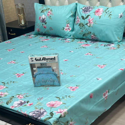 Gul Ahmad Gift Pack Bedsheet – 3-Piece Full Printed, King Size (Cotton Mix)