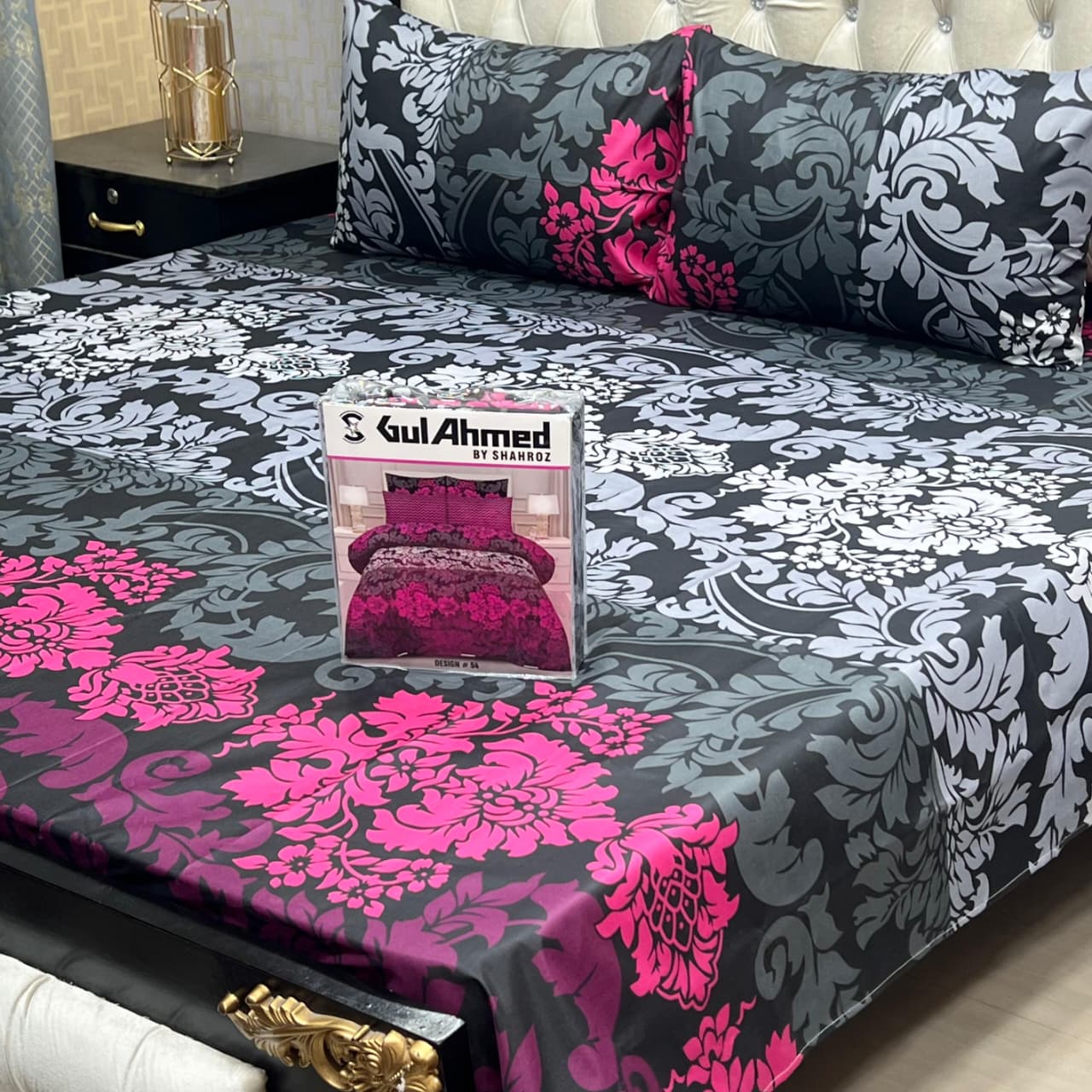 Gul Ahmad Gift Pack Bedsheet – 3-Piece Full Printed, King Size (Cotton Mix)