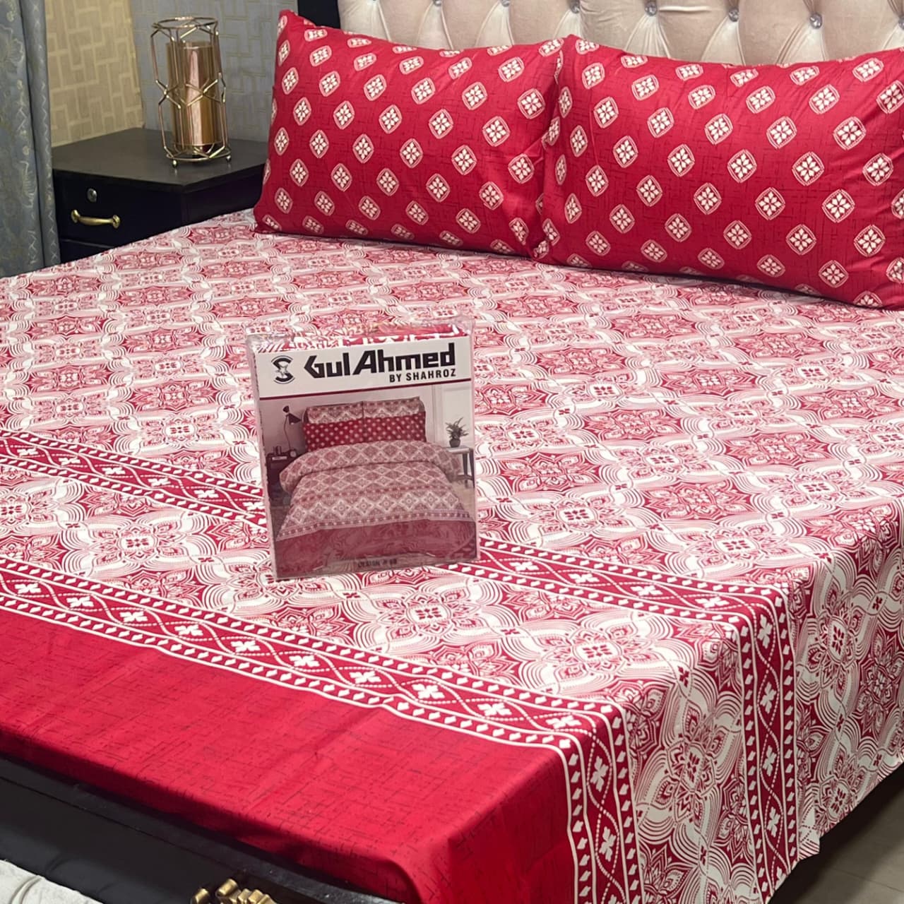 Gul Ahmad Gift Pack Bedsheet – 3-Piece Full Printed, King Size (Cotton Mix)