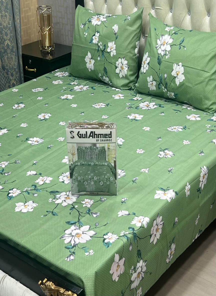 Gul Ahmad Gift Pack Bedsheet – 3-Piece Full Printed, King Size (Cotton Mix)