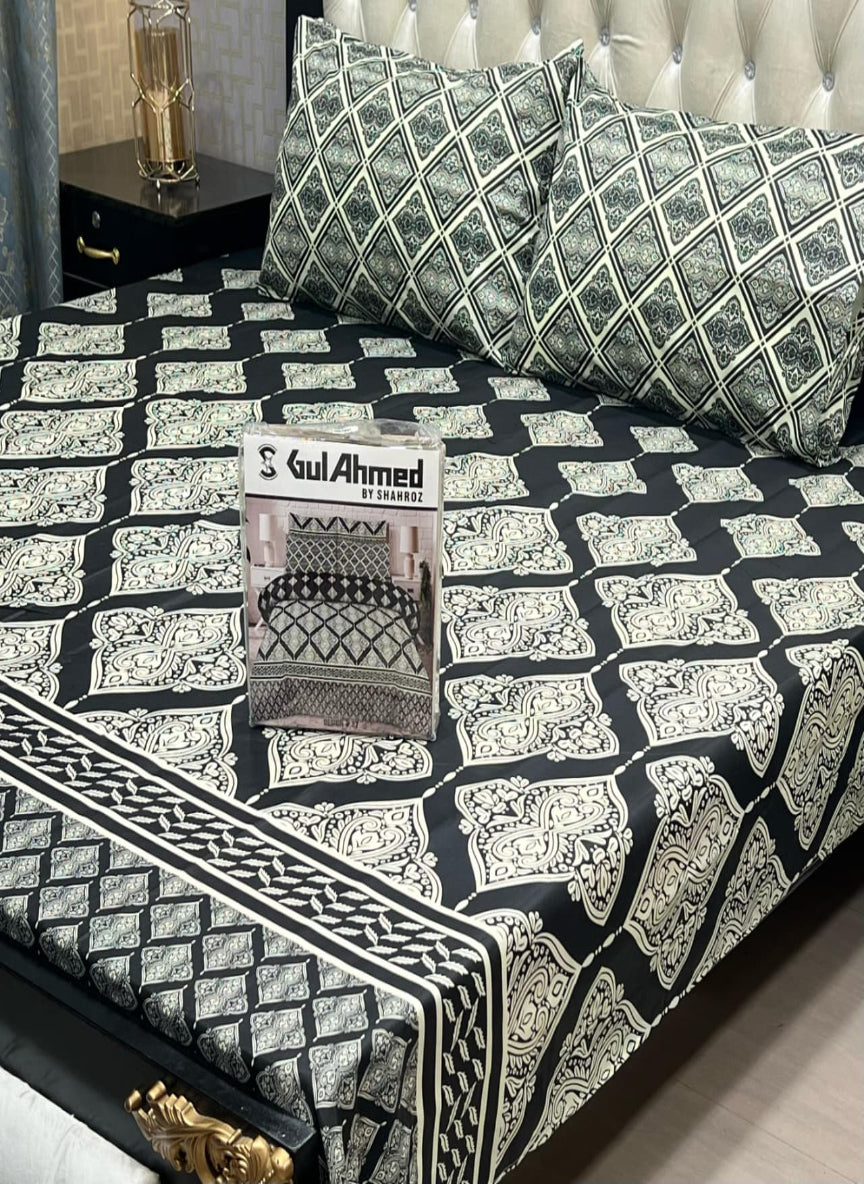 Gul Ahmad Gift Pack Bedsheet – 3-Piece Full Printed, King Size (Cotton Mix)