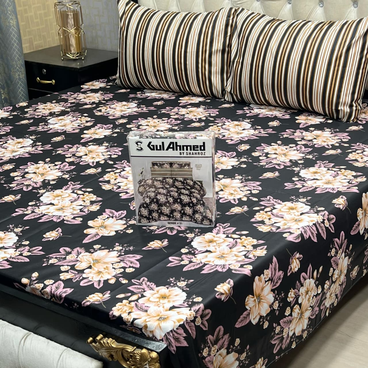 Gift Pack Bedsheet – 3-Piece Full Printed, King Size (Cotton Mix)