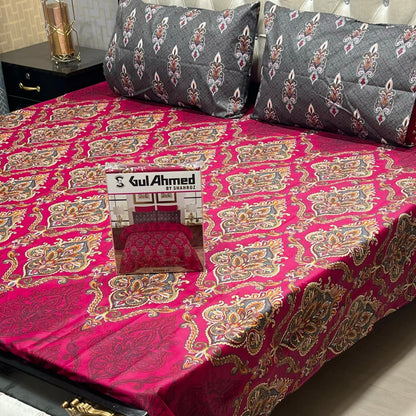 Gift Pack Bedsheet – 3-Piece Full Printed, King Size (Cotton Mix)