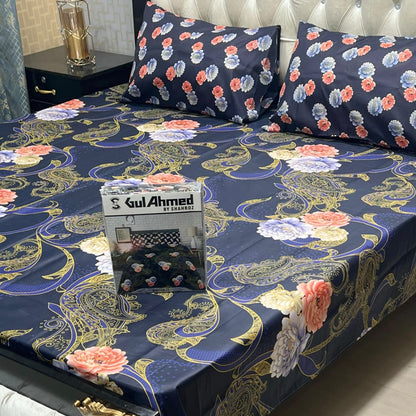 Gift Pack Bedsheet – 3-Piece Full Printed, King Size (Cotton Mix)