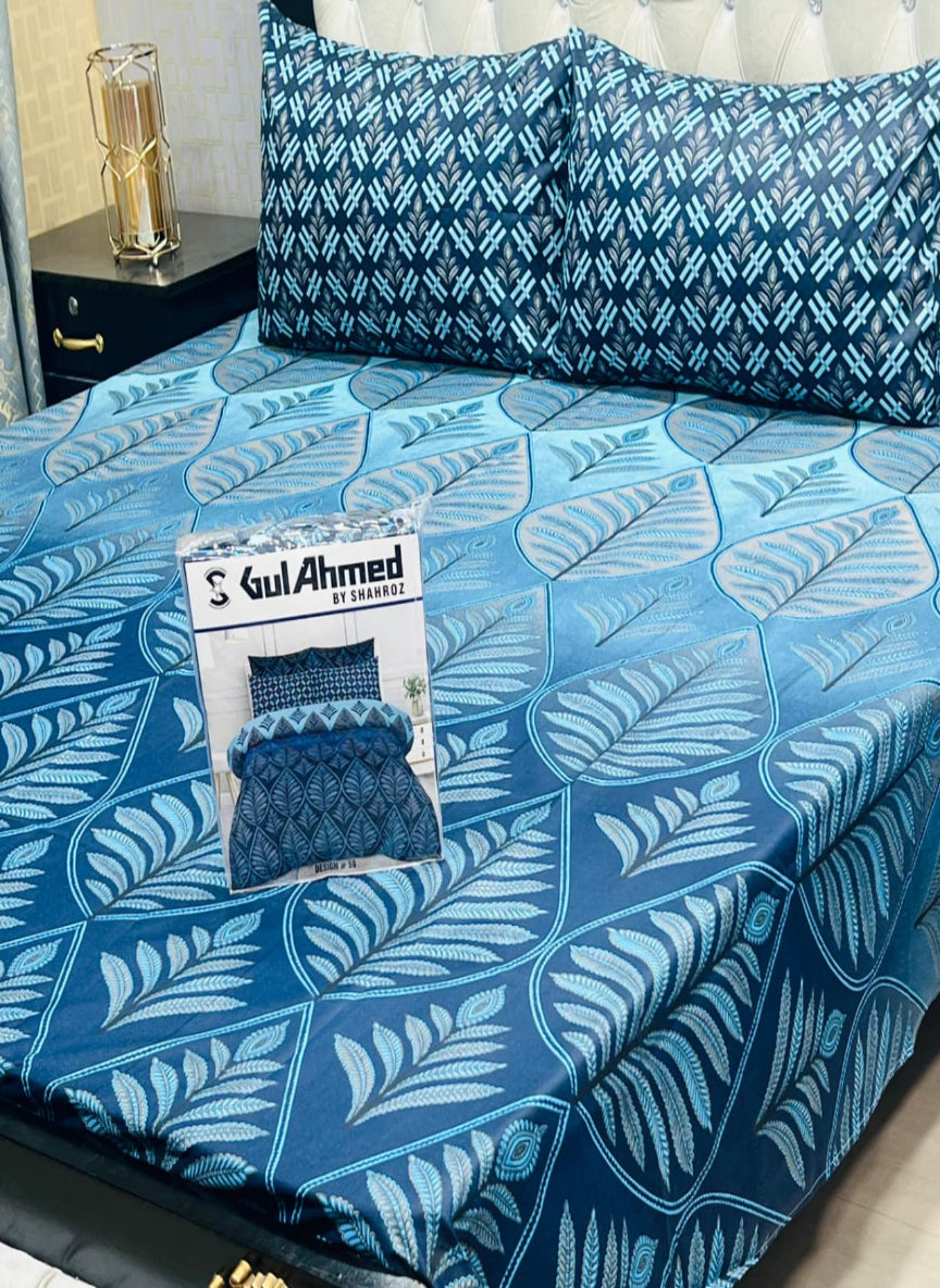 Gul Ahmad Gift Pack Bedsheet – 3-Piece Full Printed, King Size (Cotton Mix)