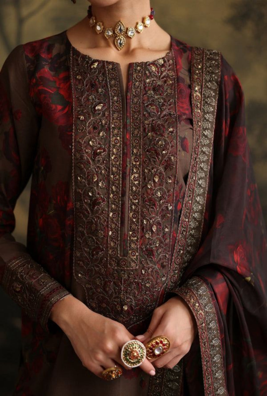 Premium Heavy Embroidered Silk 3-Piece Suit