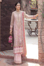 Luxury Embroidered Organza 3-Piece Suit with Stone Work & Tassel Detailing